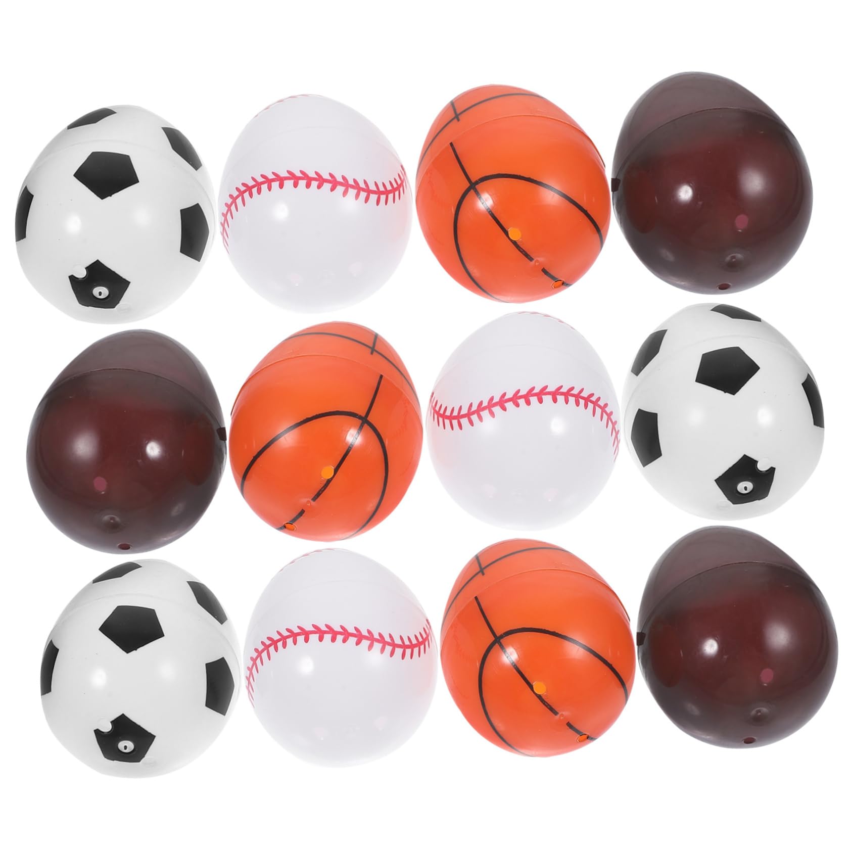 TOPBATHY 5 Set Uova Pasquali Vuote Riempibili Tema Sportivo Decorazioni per Feste Pasquali Uova per Giochi E attività per Regali E Decorazioni 12 Pezzi*5
