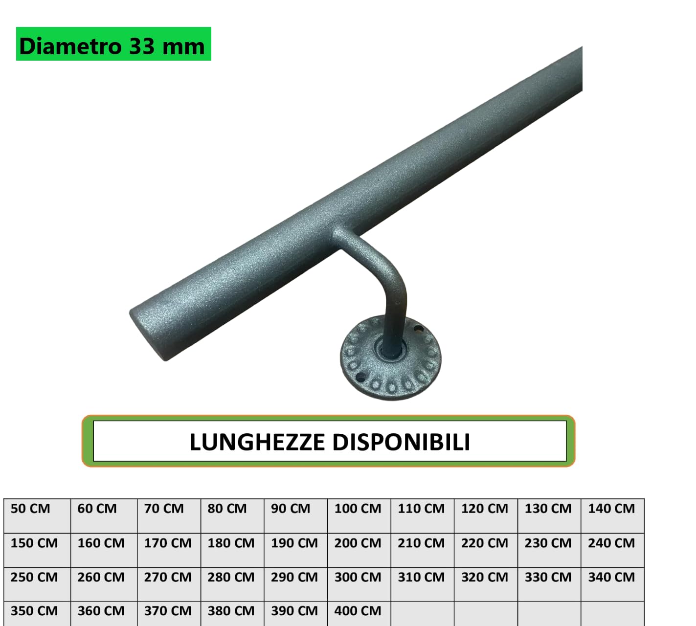 Corrimano In Ferro Battuto Stile Liberty Diametro 30mm - Finitura Antracite, Made In Italy, Per Interni Ed Esterni - Foto 10