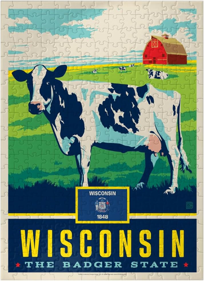 MyPuzzle Wisconsin: The Badger State - Premium 500 Piece Jigsaw Puzzle for Adults