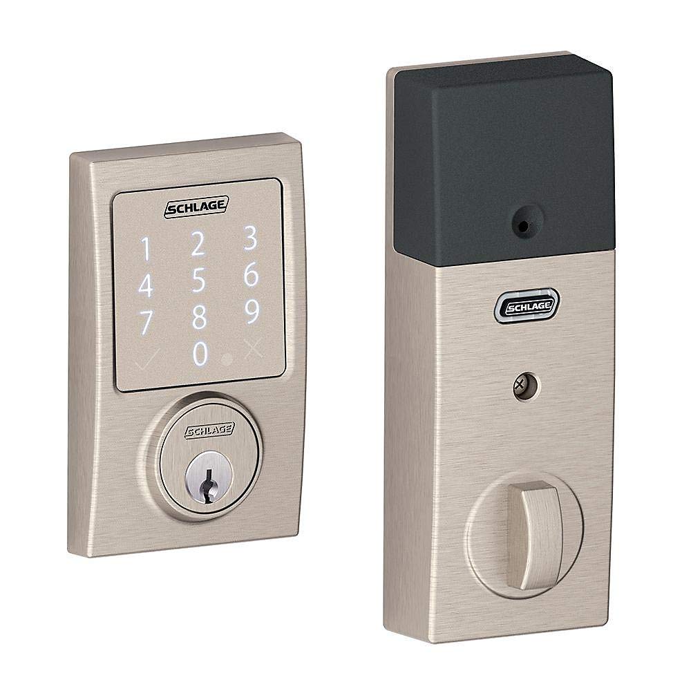 Serrure Intelligente Sans Clé SCHLAGE Control BE467 – Pêne Dormant – Nickle Satiné – Bluetooth – Neuf