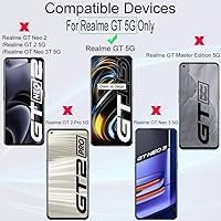 Vista 2 de Ibywind Protector de pantalla para Realme GT 5G, con 2 piezas de vidrio templado, 1 protector de lente de cámara, 1 película de fibra de carbono