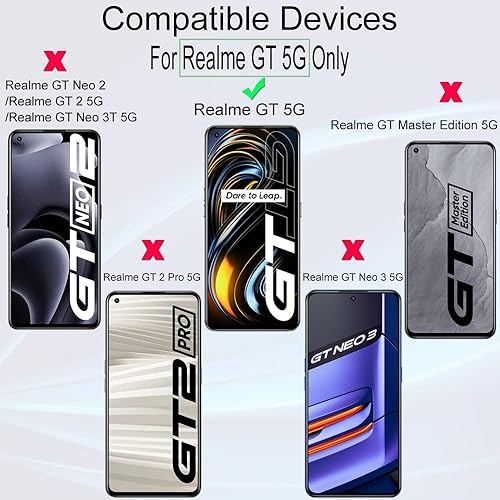 Miniatura 2 de Ibywind Protector de pantalla para Realme GT 5G, con 2 piezas de vidrio templado, 1 protector de lente de cámara, 1 película de fibra de carbono