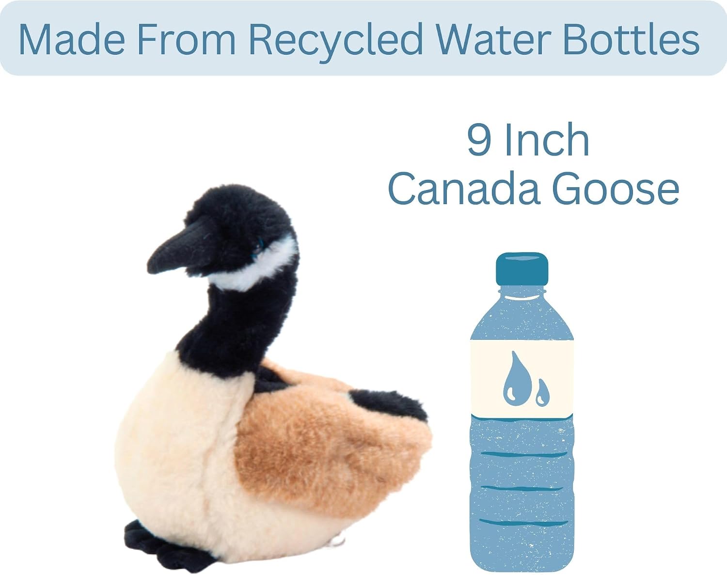 The Petting Zoo Canada Goose Stuffed Animal Plushie, Gifts for Kids, Wild Onez Animals, Goose Plush Toy, 9 inches