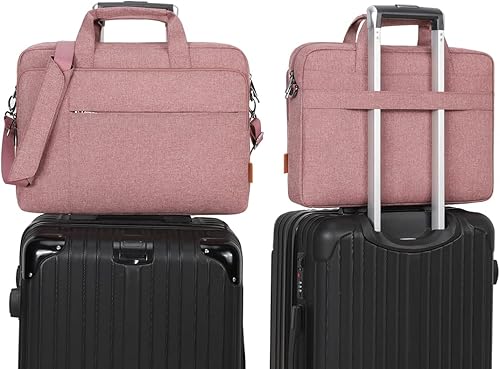 Miniatura 5 de DOMISO Bolsa tipo mensajero para laptop de 14 pulgadas para mujeres y hombres, bolsa de viaje de negocios, trabajo, maletín para Chromebook,