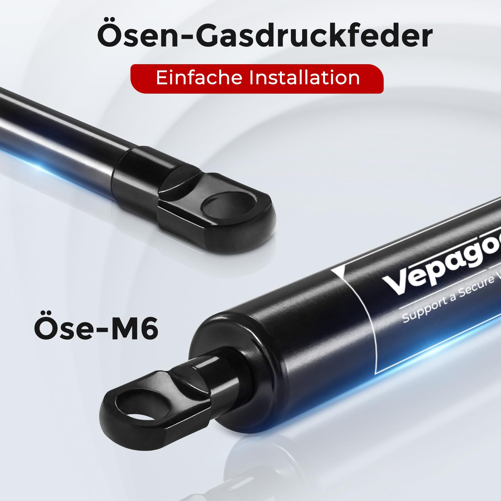Vepagoo Molle a gas 600 mm, 300 N/30 kg, per cassette da letto, coperture per