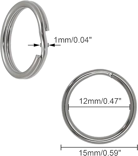 Miniatura 8 de BokWin 60 llaveros pequeños, anillos divididos de acero inoxidable, mini anillo de salto dividido con bucles dobles, llaveros redondos, anillos