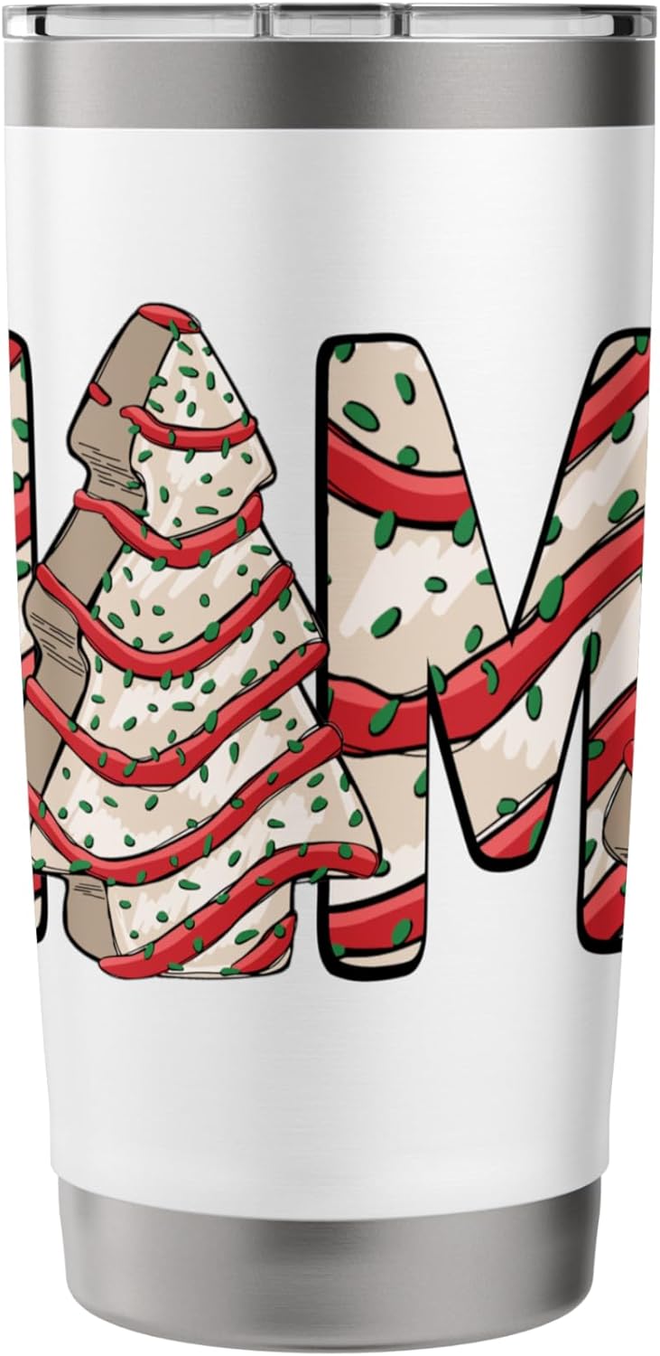 MAMA MOM Christmas Tree Frosting Frosted Cake Debbie Snack Stainless Steel Insulated Tumbler - Image 2