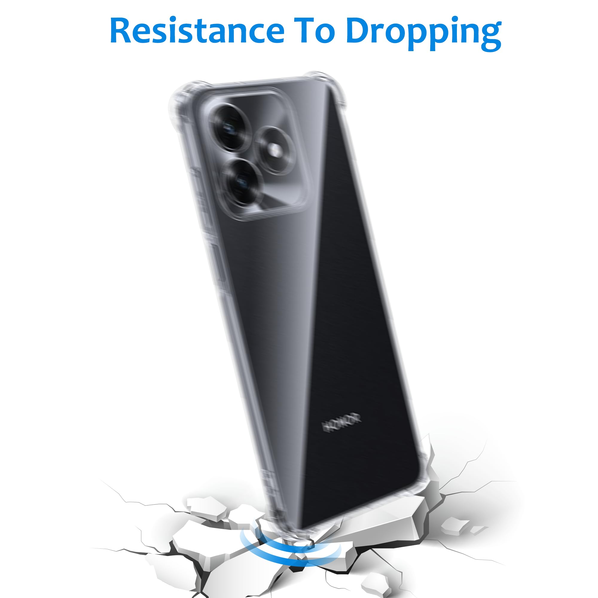 CAUHENYEE Trasparente Cover per Honor X5c Plus Custodia, con 2 Pezzi Schermo in Vetro Temperato, Cover Sottile e Morbida in TPU Trasparente