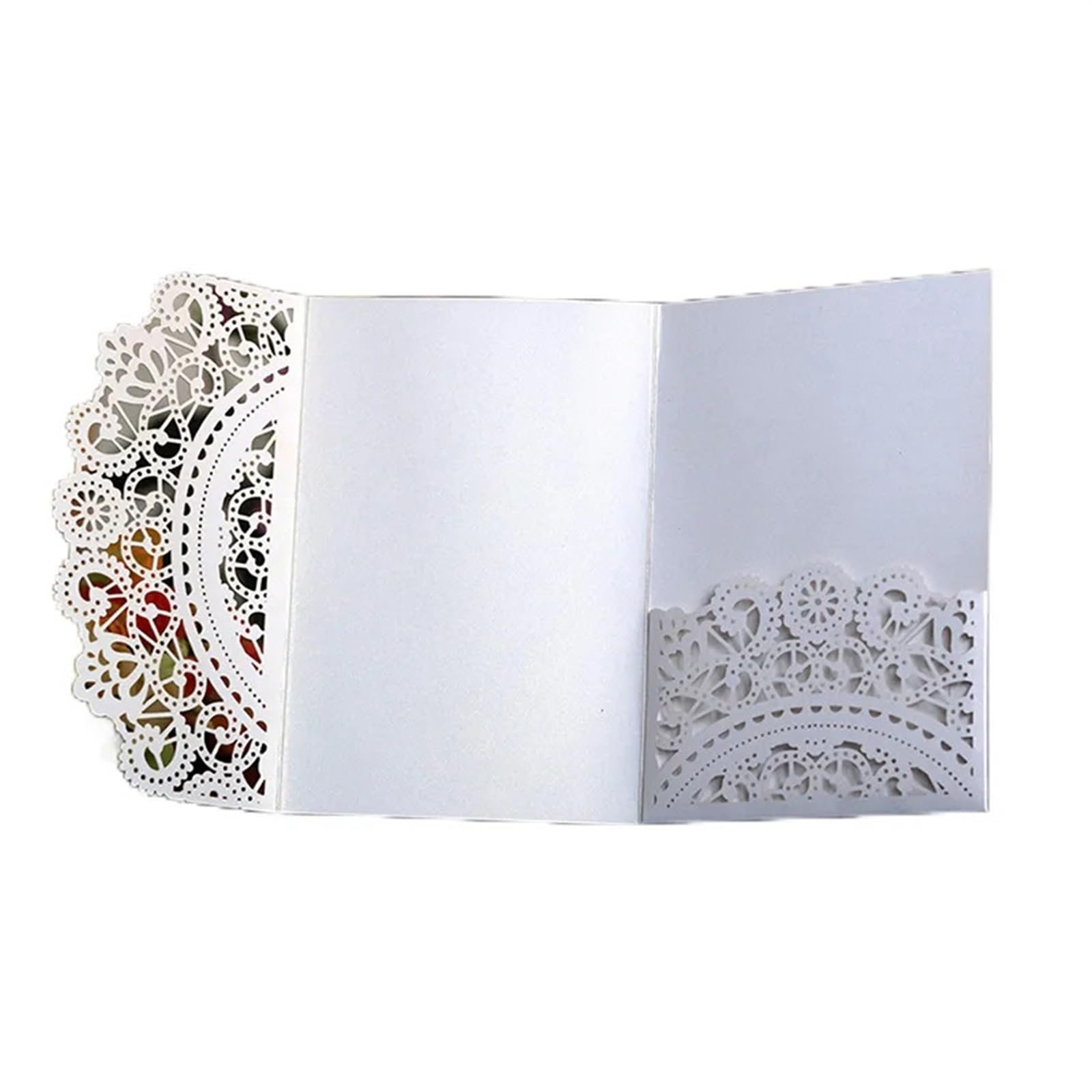 Hochzeitseinladungen Karte 10 Stück lasergeschnittene Hochzeitseinladungskarten, dreifach gefaltete Spitze, Geschäftsgrußkarte, Verlobung, Hochzeit, Partybevorzugung, Dekoration(Only White Cover)