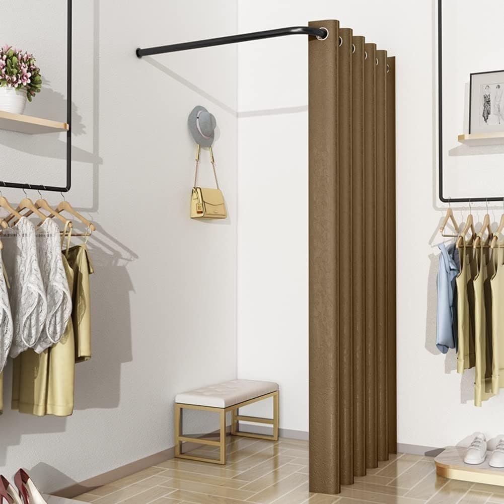Espositore portatile per spogliatoio, con asta per appendere la privacy, 80 x 80 cm, ideale per negozi ed eventi (marrone)