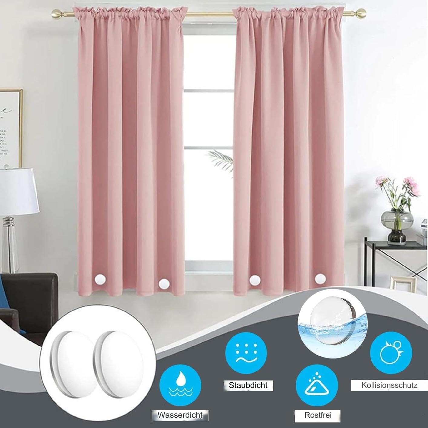 ARTSEWPLY Magnetische Vorhanggewichte - 6 Paar Goldene Gardinenbeschwerer