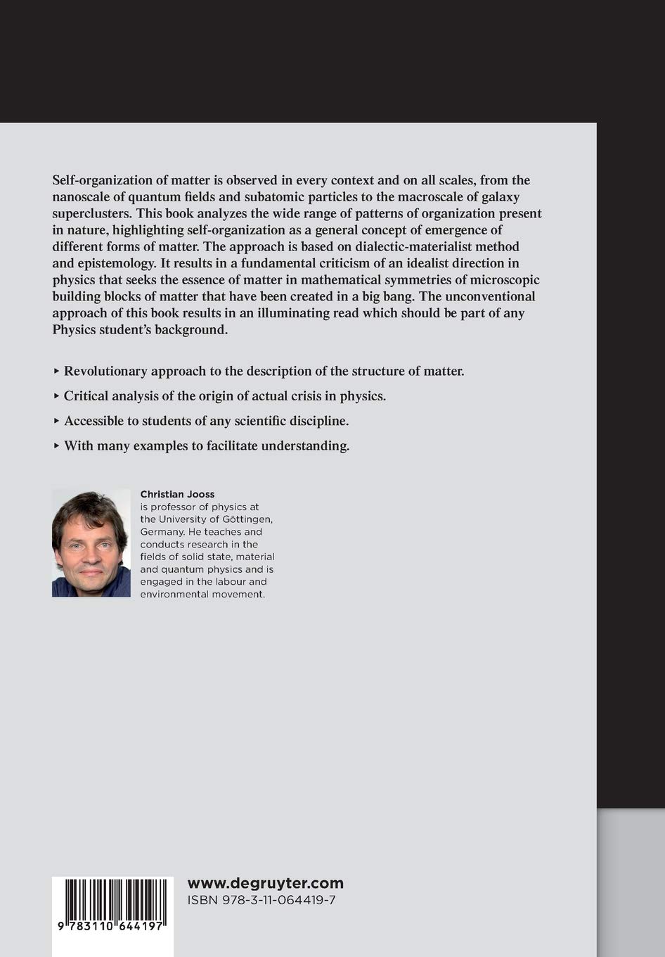 Self-Organization of Matter: A Dialectical Approach to Evolution of Matter in the Microcosm and Macrocosmos