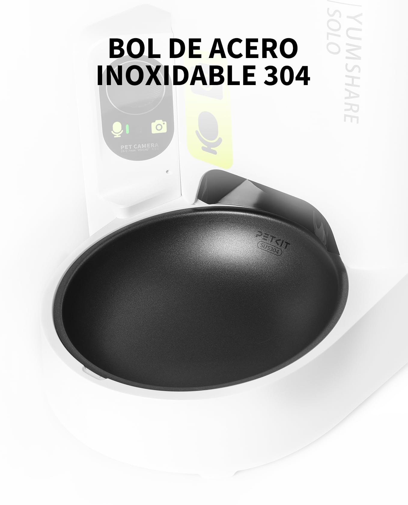 PETKIT Comedero Gato Automatico con Cámara, 1080P HG, Función AI, Dispensador Comida Gatos/Perros 3L, 2.4G WiFi, Audio Bidireccional, App Control, Cuenco de Acero Inoxidable