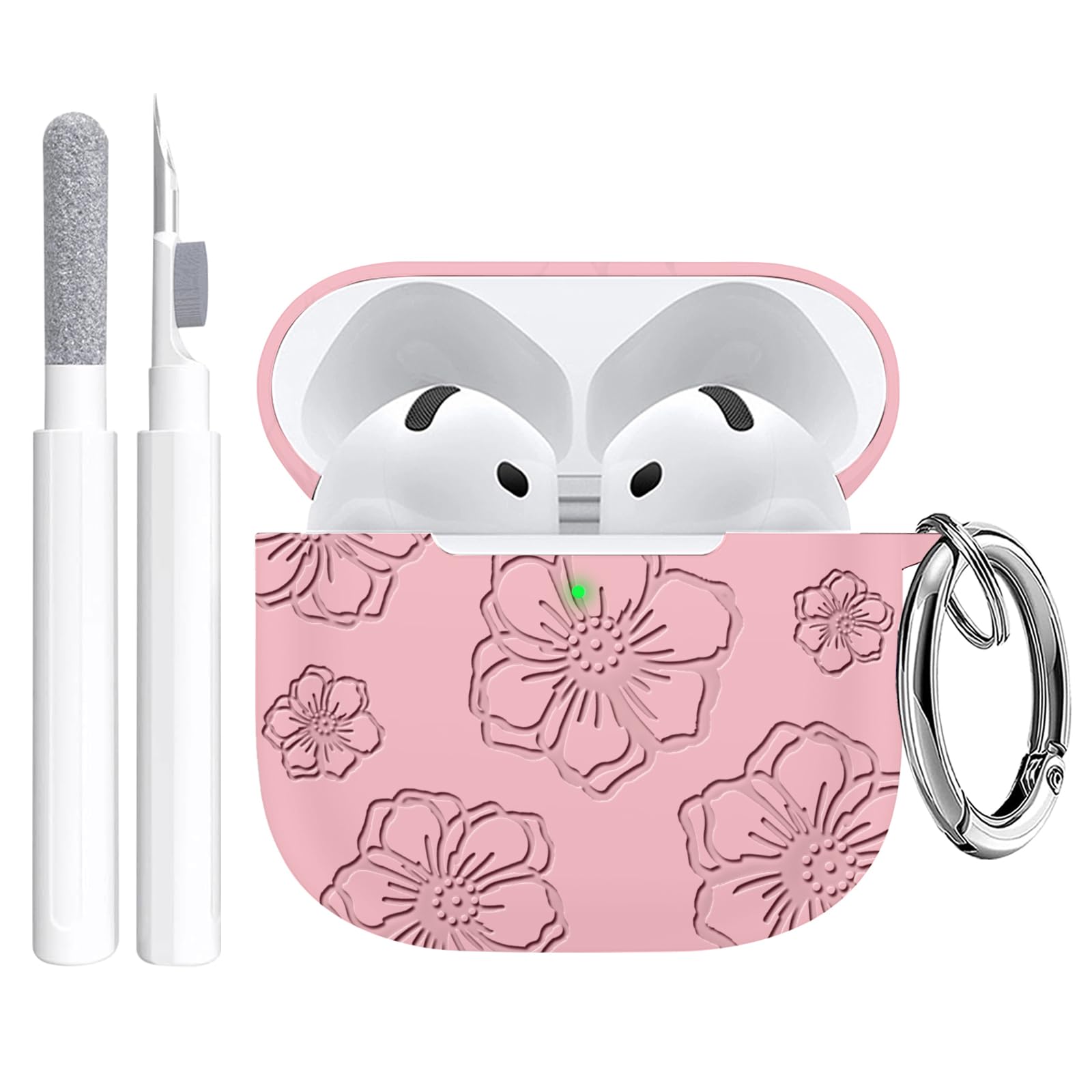 Maxjoy for Apple Airpods 4th Generation Case Cover(2024), Silicone Case with Cleaner Kit & Keychain Compatible Compatible with Airpods 4 case for