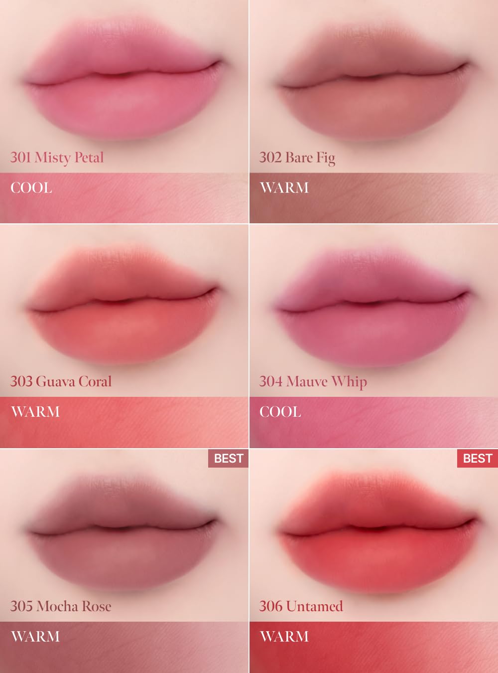 Bare Velvet Tint #301 Misty Petal 3g, Soft Matte Lip Tint, Creamy Tinted Lip Stain, Velvet Burring Tint, Long Lasting High Pigment, Weightless, 24H Hydration, Lip Makeup, Korean Beauty - Image 7