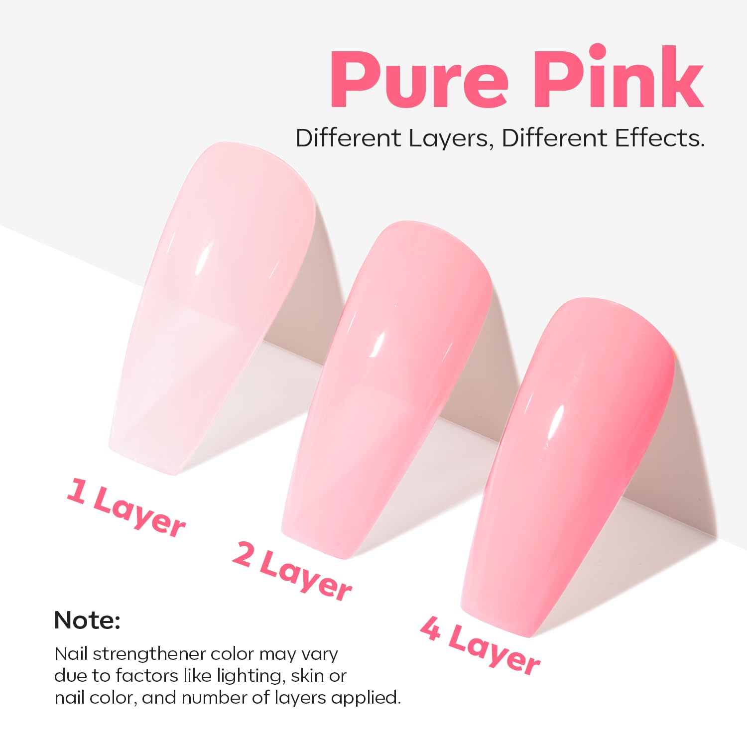 modelones Nail Strengthener Growth Light Pink Nail Polish Hardener image 5