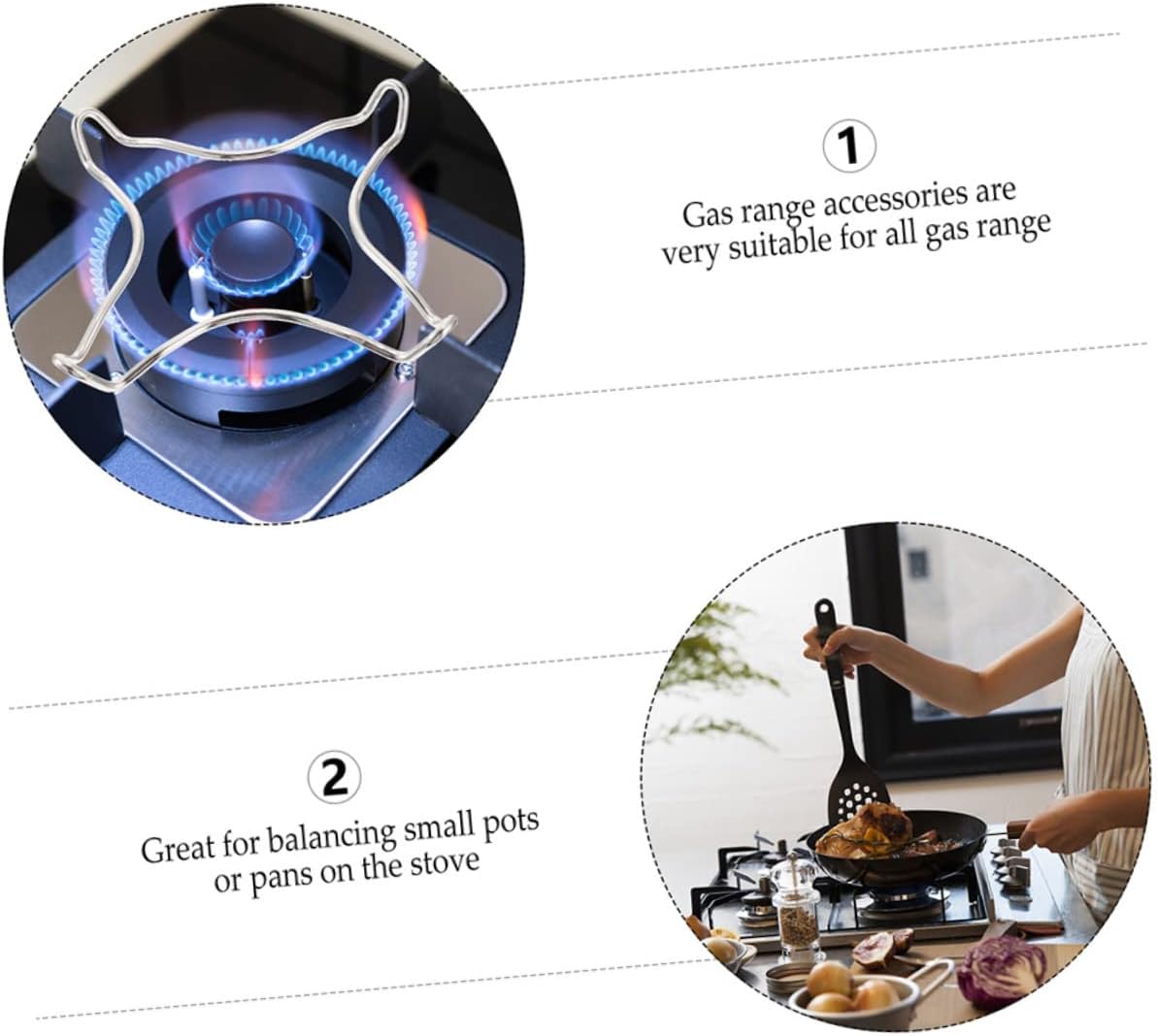 Mikinona 4pcs Stove Support Rings Non-slip Wok Rack for Gas Stoves Practical Cookware Holders for Pans and Casseroles Kitchen Utensil Brackets for Daily Cooking Needs