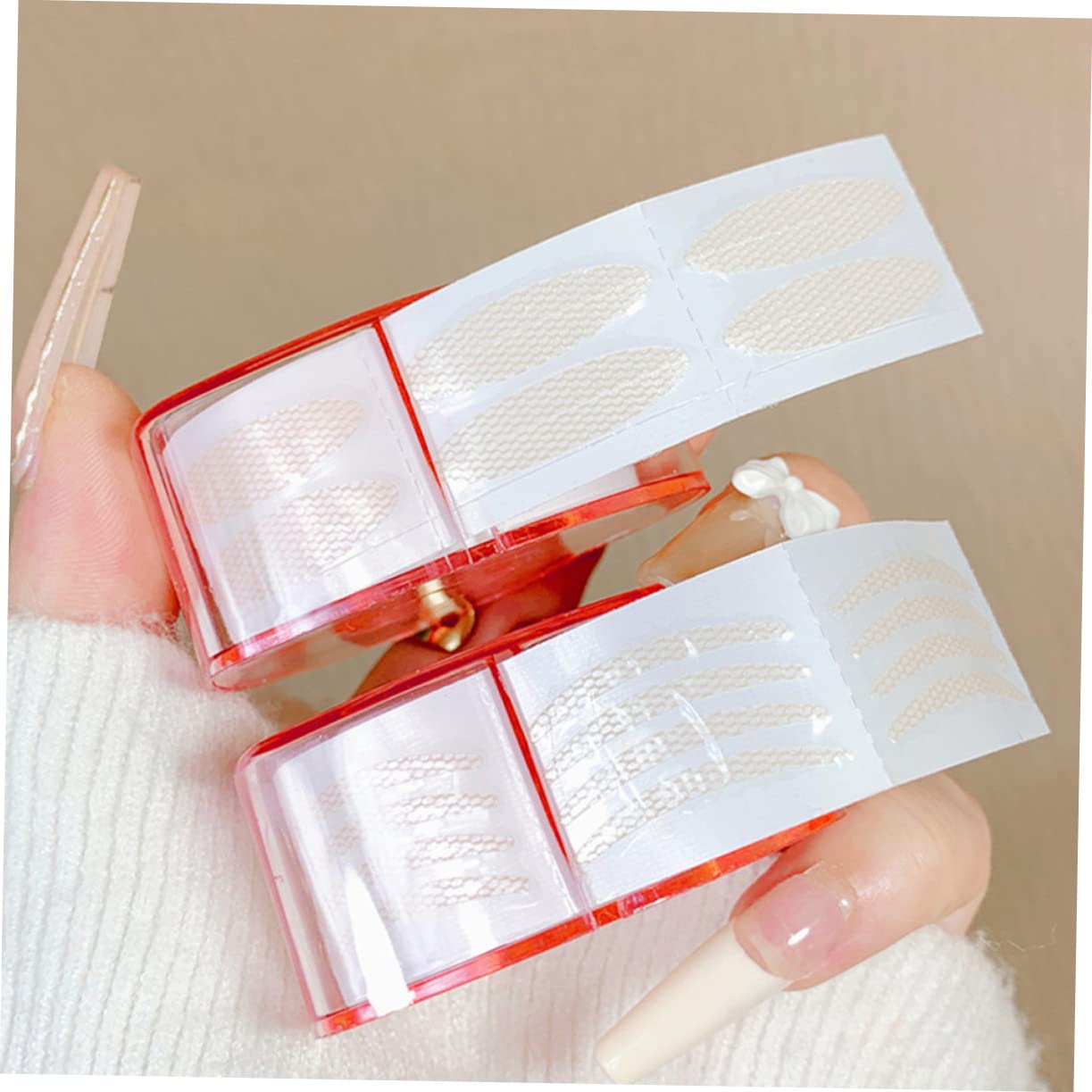 minkissy 8rolls Double Eyelid Lifter Tape Self-adhesive Strips for Hooded Droopy Eyelids Natural Look Easy to Use for Home Salon Makeup