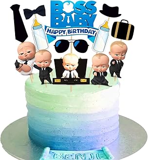 Boss Baby Birthday Party Supplies, 1 set Boss Baby Party Supplies Set for Boys and Girls, Include Cup Cake Topper and Cake Topper
