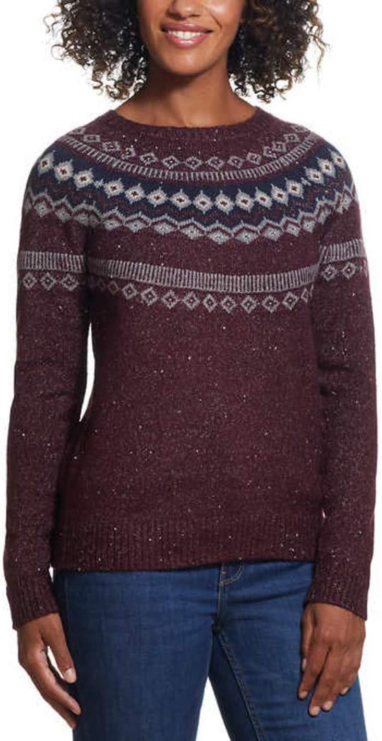 Weatherproof Vintage Ladies' Fairisle Sweater/Wine/Large - Image 3