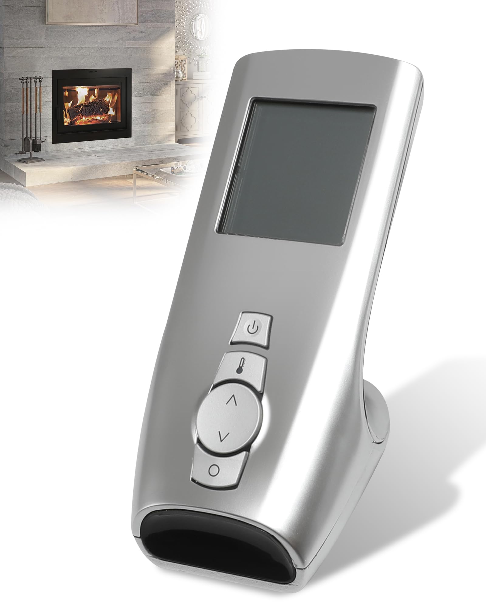 Photo 1 of 0.584.023 Silver Fireplace Remote Control Transmitter Compatible with GTMF Series Fireplace Remote Control Handheld Thermostat for SIT Proflame 1 DFC Control Module (Not Black Transmitters)