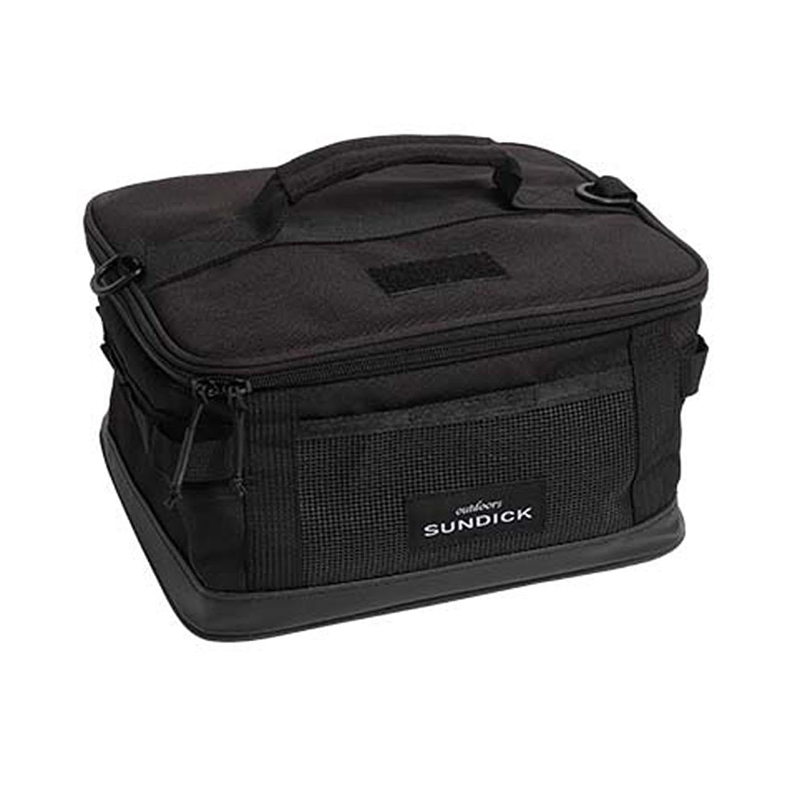 Sac de rangement de camping noir avec bandoulière et poignée pour outils