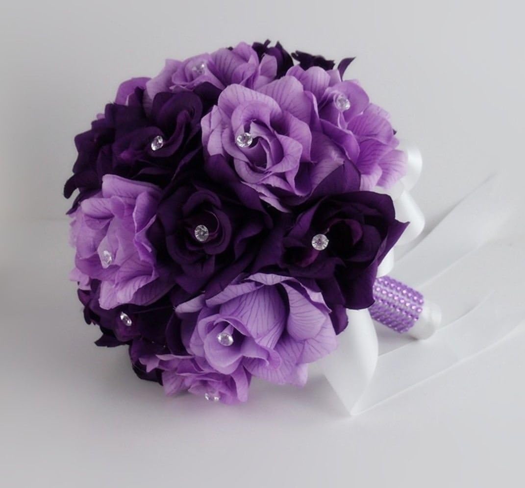 Angel Isabella Large Bridal Wedding Bouquet Made with 2 Dozens of Purple Lavender Roses