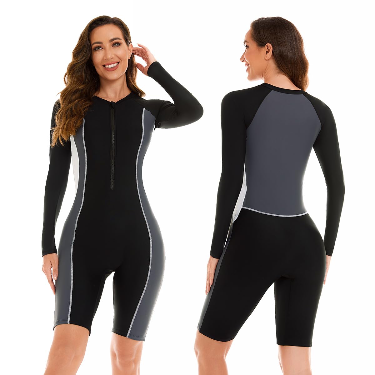 Donna Rash Guard Un Pezzo Rash Guard Swimsuits Surfing Diving Suits Swimwear per Le Donne(Multicolore-584)