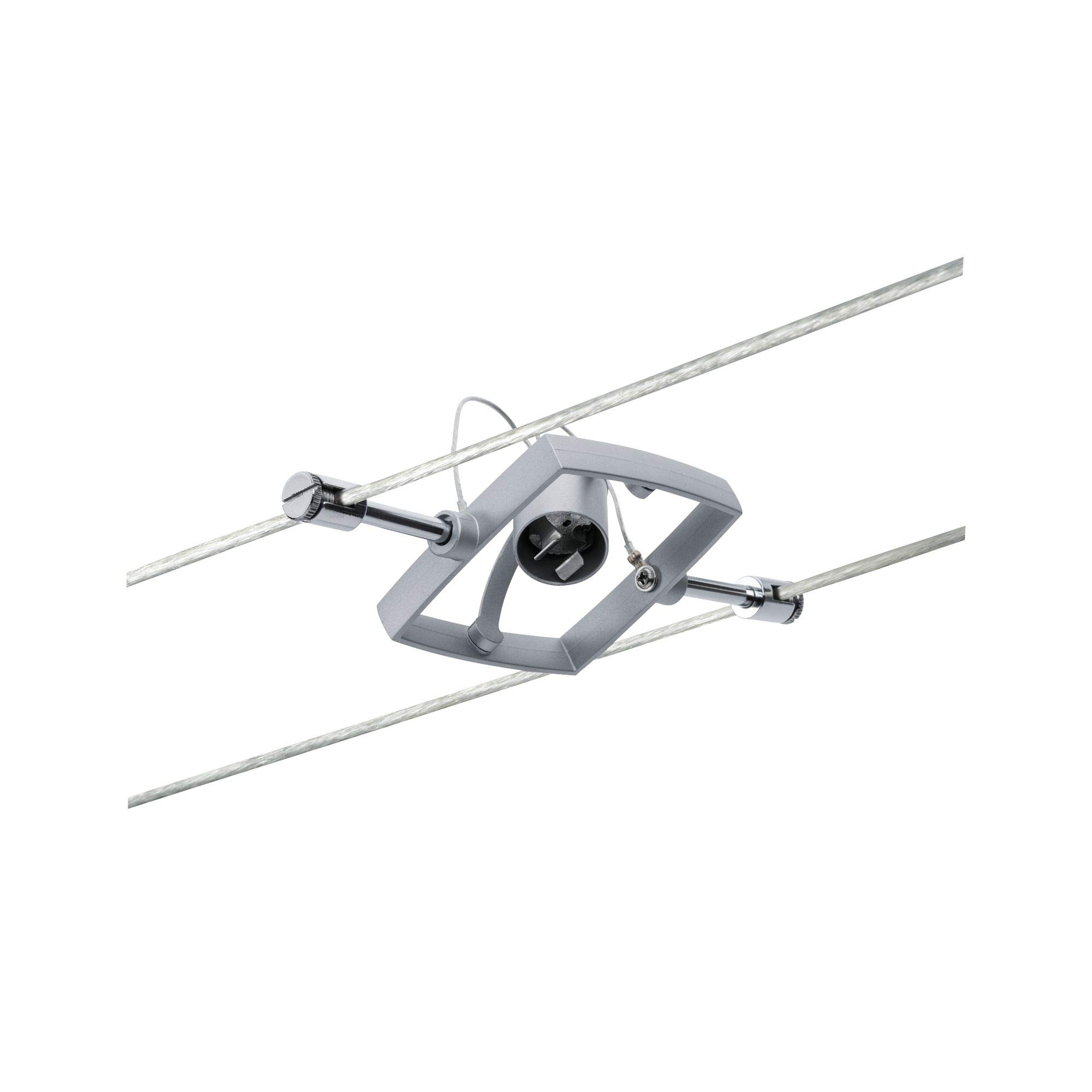 Paulmann 941.33 Sistema Portalampade In Cromo Opaco & Mac Ii 94132 Sistema Cavo Spot Macii Max. 1X10W Gu5,3 Cromo Opaco 12V Metallo/Plastica, 7 Cm X 7 Cm X 5,5 Cm