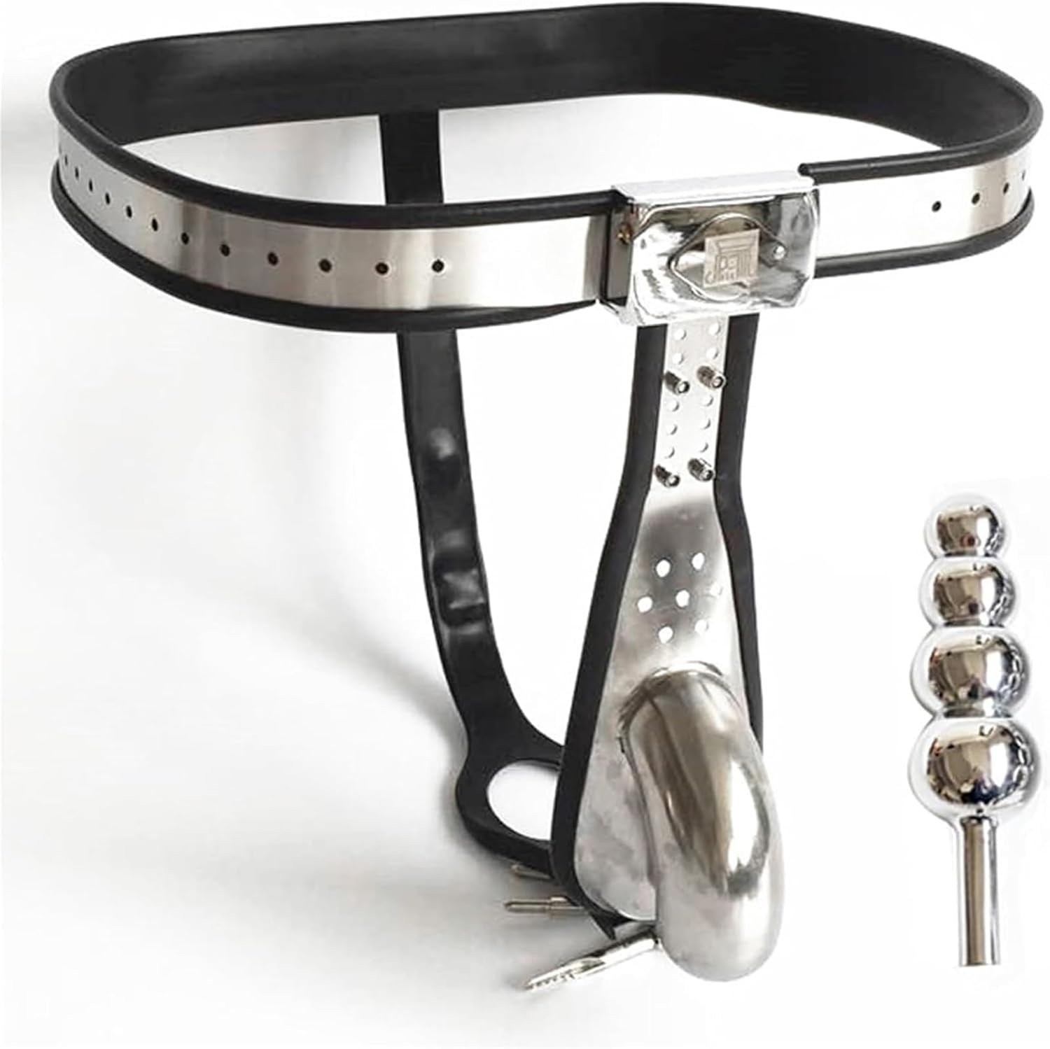 Chastity Belt for Men SM Penis Cage Chastity Cage Bondage Chastity Device, Stainless Steel Penis Cage with Invisible Lock Restraint Costumes Sex Toy for Men