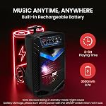 Portable Bluetooth PA Speaker System - 400W Rechargeable Outdoor Bluetooth Speaker Portable PA System with 8” Subwoofer 1” Tweeter, Recording Function, Mic in, Party Lights USB/SD, Radio