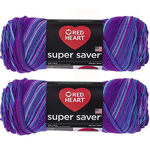Bulk Buy: Red Heart Super Saver (2-Pack) (Grape Fizz, 5 oz Each Skein)