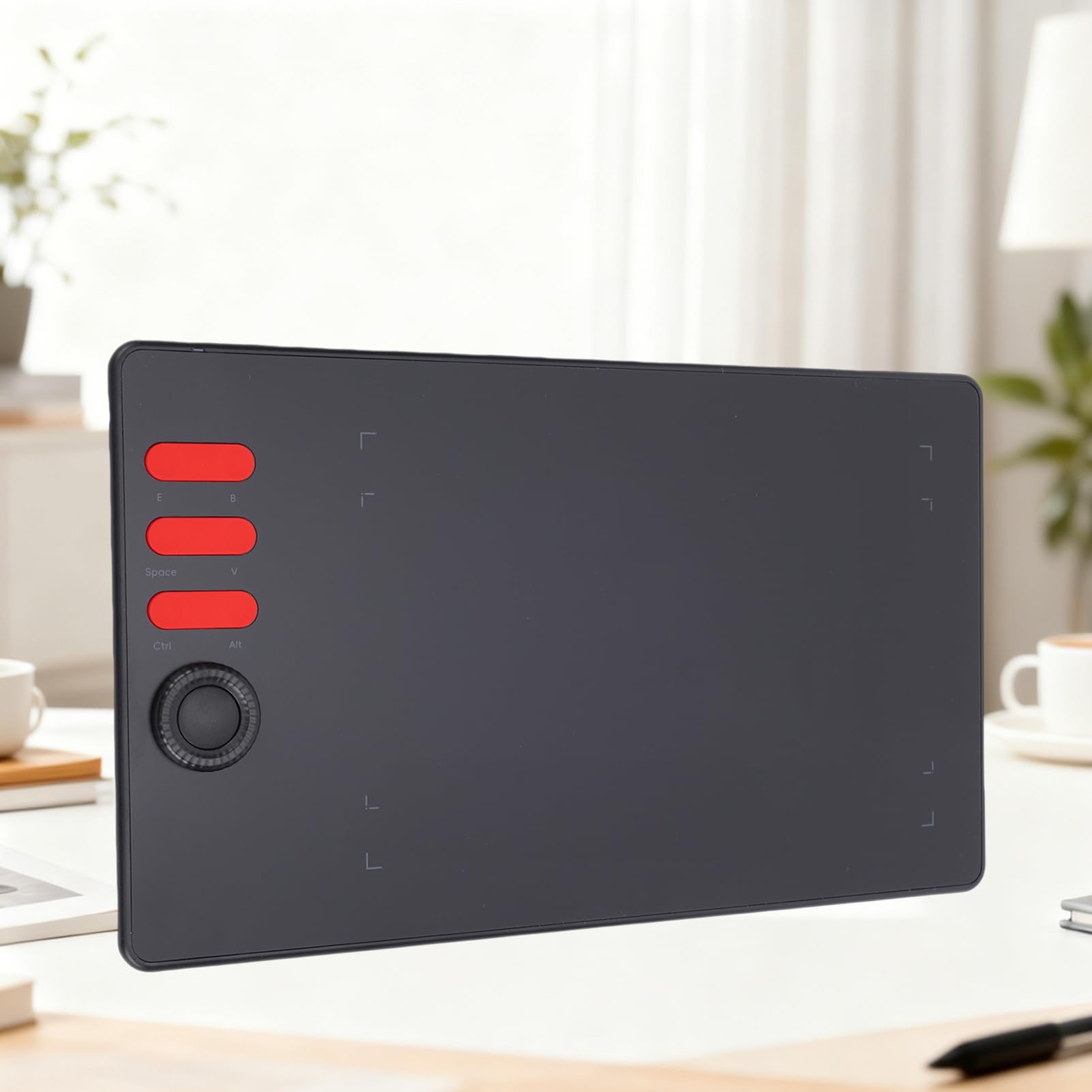 Tablet Graficzny, 16384 Poziomów Ciśnienia, 6 Klawiszy Skrótów Monitor Graficzny do Rysowania dla Systemów Windows/Mac/, System Równoważenia Pochylenia, Rysik Bez Baterii, Obszar (Pytanie 5)