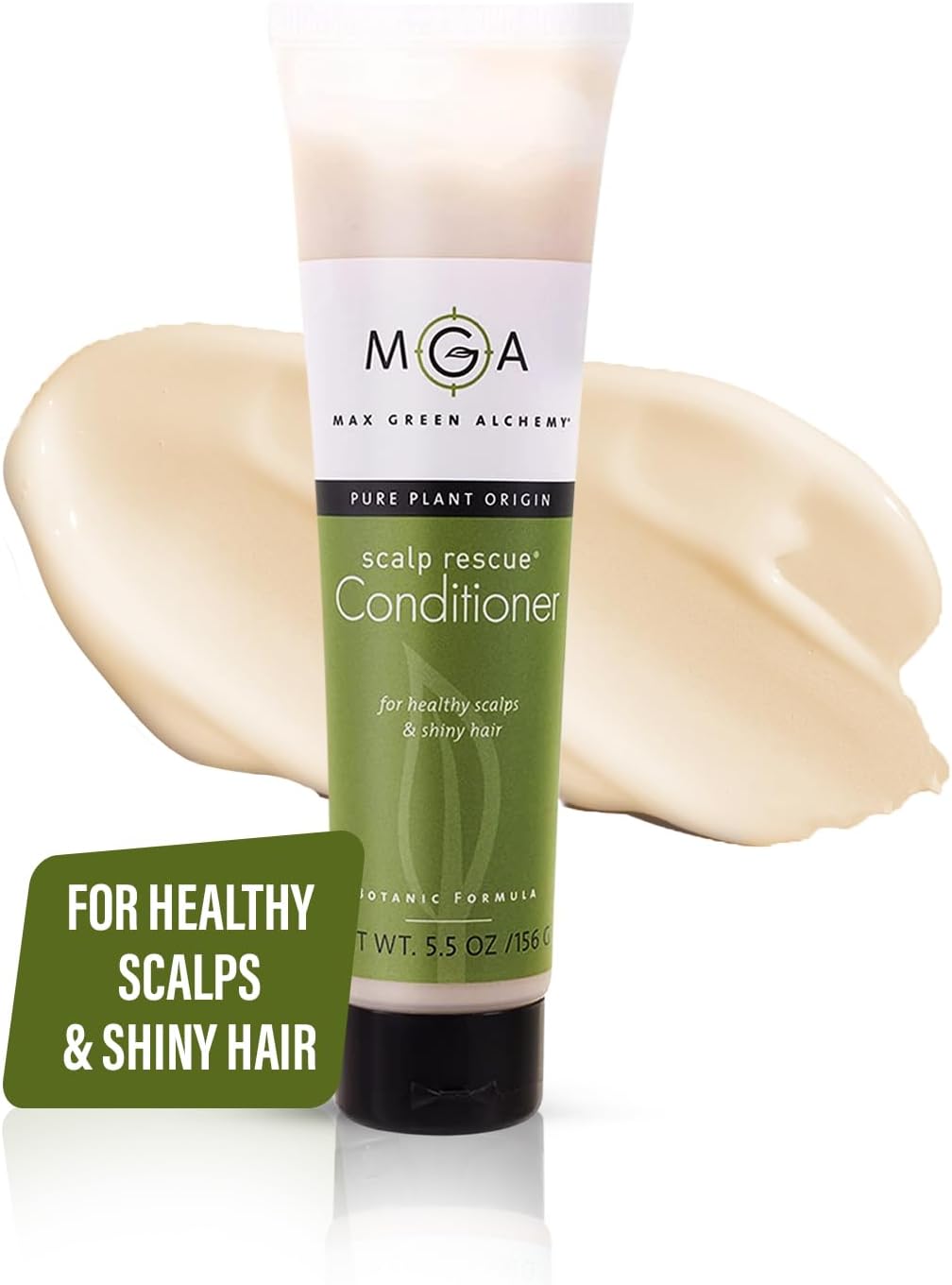 MGA Vegan Hair Conditioner - Organic Formula with Tea Tree for Healthy Hair | Shea Moisture Conditioner with Natural Herbal Scent | Parabens Silicone & Sulfate Free | Unisex | 5.5 Fl Oz