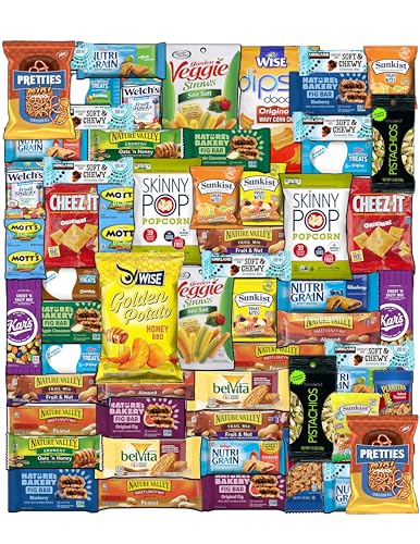 Blue Ribbon Healthy Snacks Care Package Snack Box Grab And Go Variety Pack (60 Count) Discover a Whole New World of Healthy Snacks for Women Men