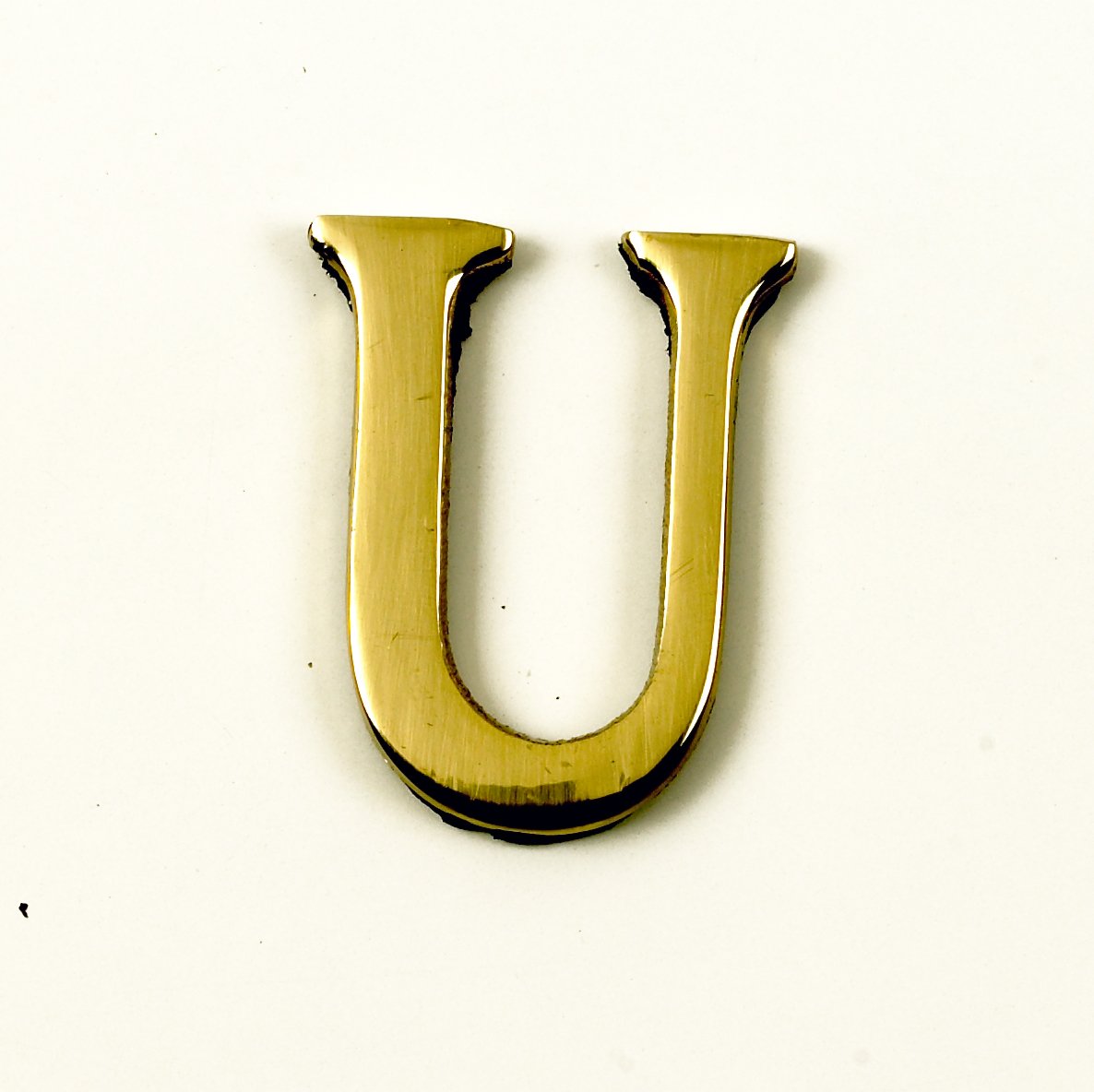 Black Country Metal Works 1.5-2 Inch Self Adhesive Numbers & Letters Polished Brass (Solid Brass) (U)