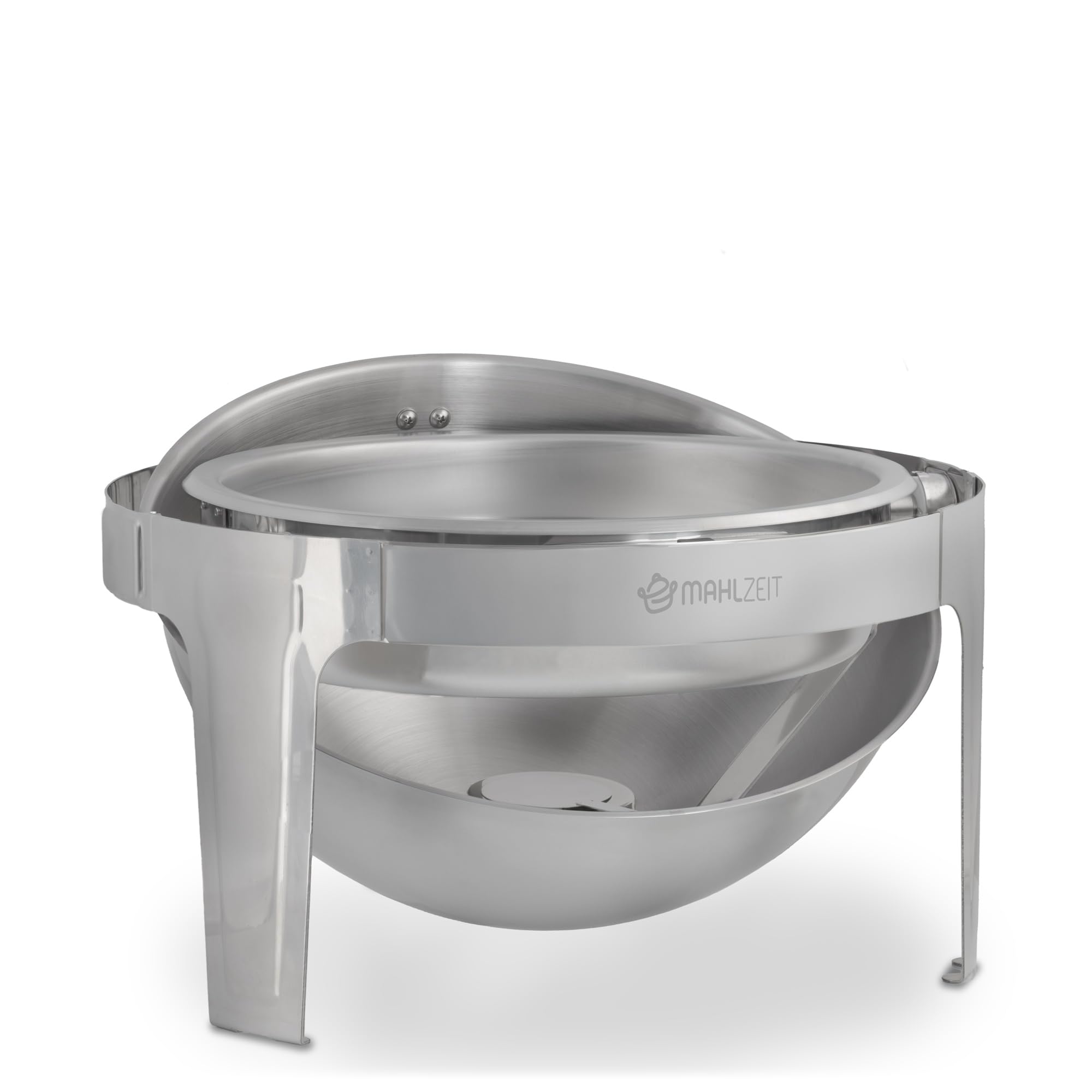 Mahlzeit Calentador de Buffet de Acero Inoxidable con Tapa Enrollable | Chafing Dish Redondo | 6 L | Calentador de Alimentos, Baño Maria | para Buffet, Catering, Gastronomía, Restaurante y Fiestas