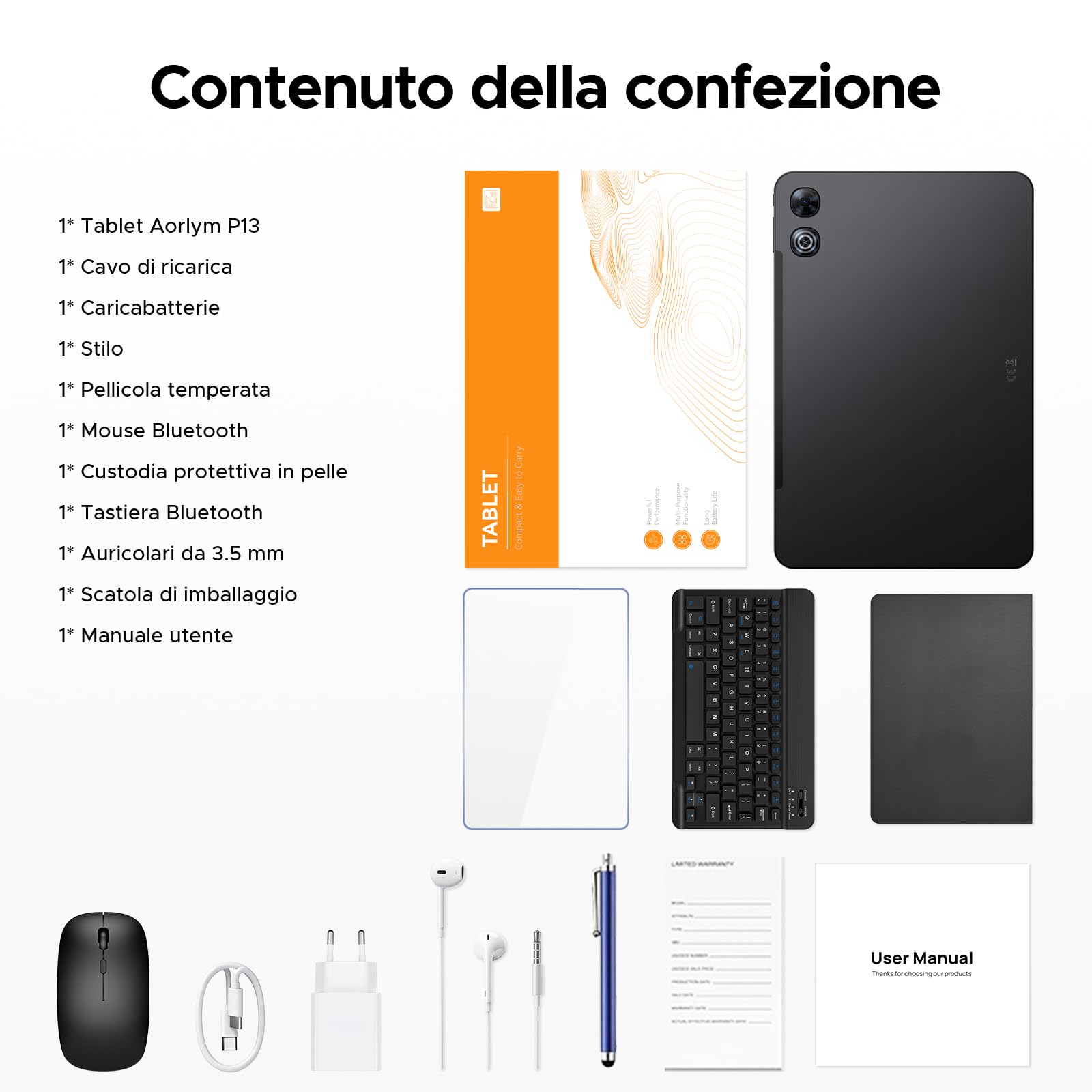 P13 Tablet 13 Pollici Android 16 e Gemini AI, 2.4K/120Hz, 48GB RAM+128GB ROM/2TB TF, 12000mAh/18W, T7280 Octa-Core, 13MP, Face ID/WiFi5/GPS/OTG, Tablet con Tastiera e Penna, Grigio