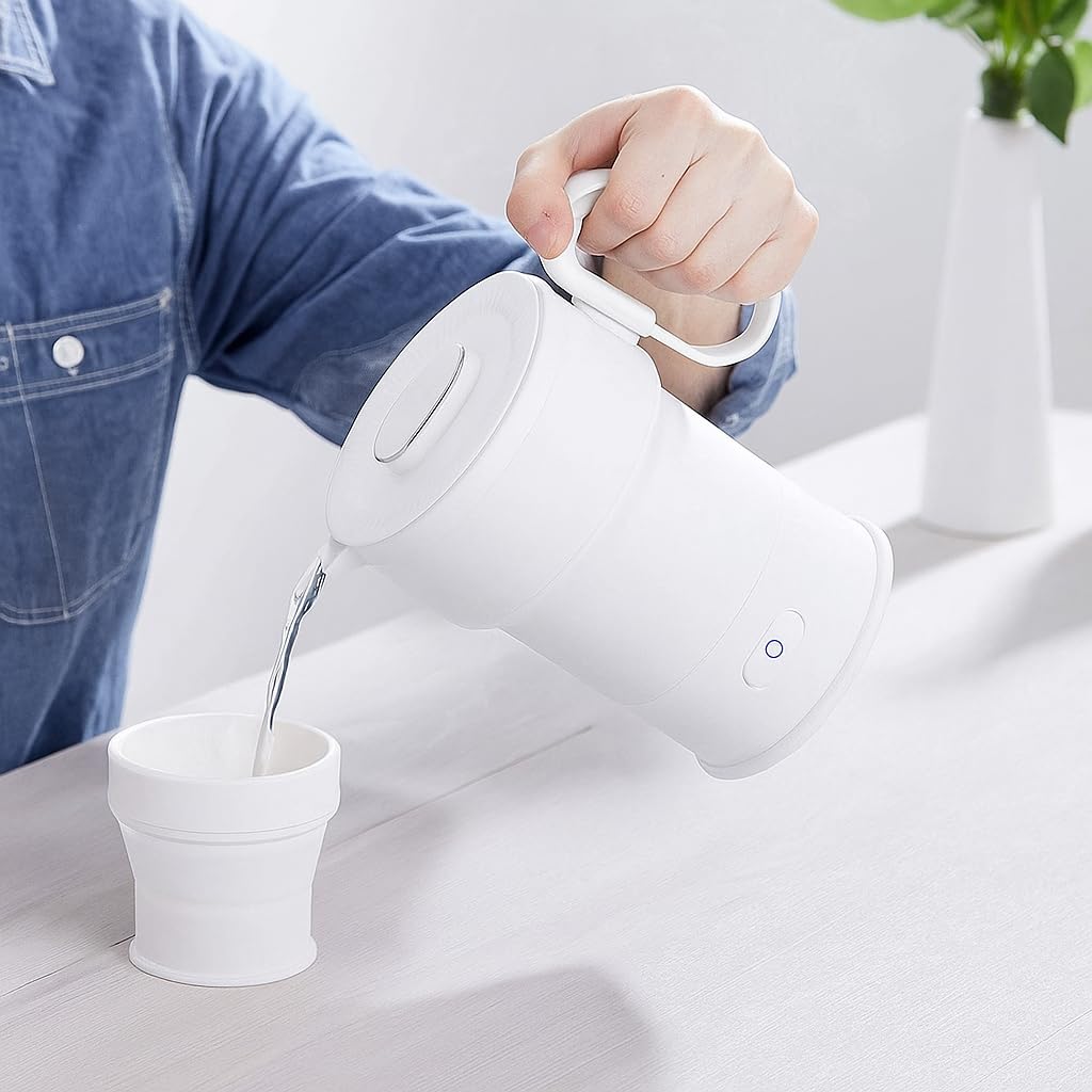Portable Foldable Electric Kettle for Travel | Compact Fast Boiling Water Heater | Lightweight Silicone Body with Auto Shut Off & Dual Voltage for Office, Camping, Hotel & Home Use-image-37