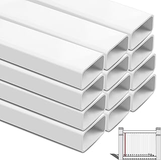 12 Pieces 7/8" x 1-1/2" PVC Picket Pack White Vinyl Picket Fence Parts for Outdoor Backyard Garden