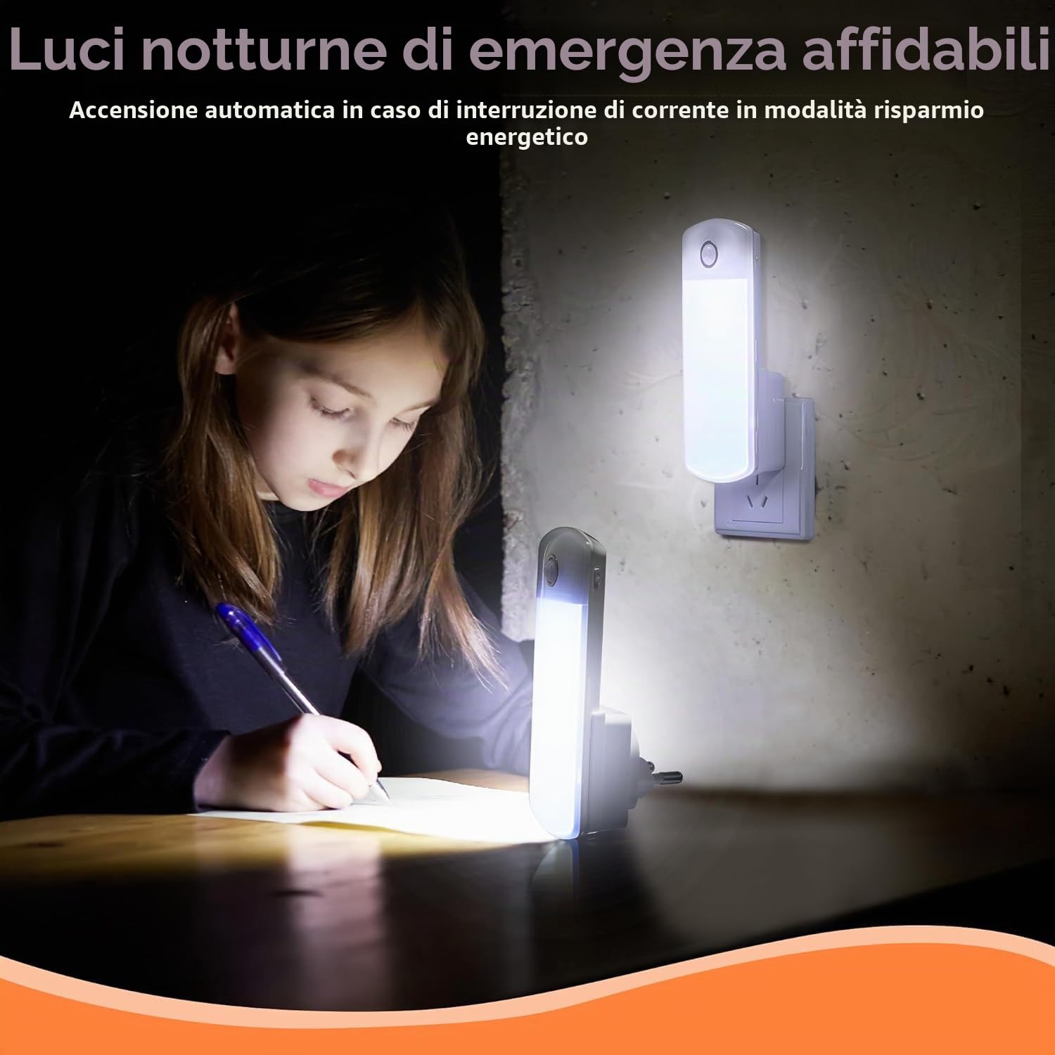 Enhon 2 Luci Notturna a LED con Sensore di Movimento Illuminazione Notturna Staccabile con Spina EU con Batteria Torcia da Muro 4 in 1 con Rilevatore Movimento per Interruzione Corrente Emergenza