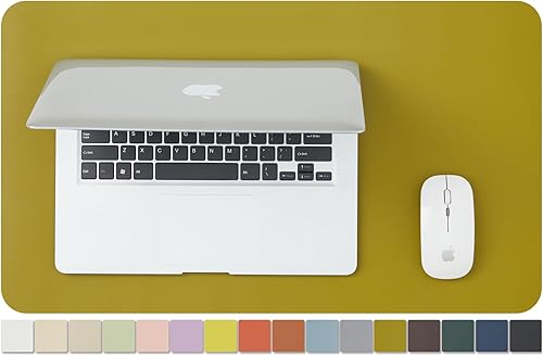 Miniatura 24 de Tapete de escritorio de piel antideslizante de poliuretano (PU), para organización de escritorio y accesorios, ideal para alfombrilla de mouse y de