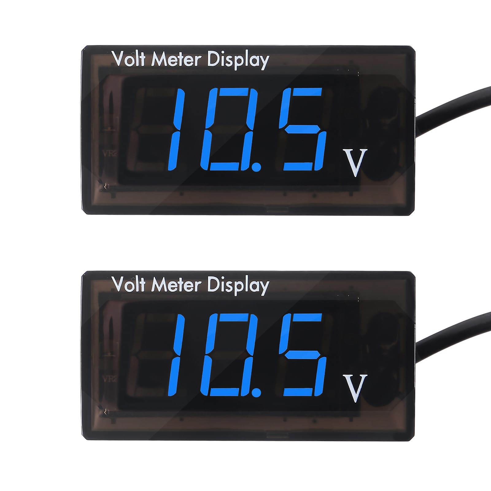 2PCS DC 5-28V Car Digital Voltmeter 12V Voltage Meter Car Audio Gauge LED Display 12V Meter Waterproof Voltage Gauge Meter for Car Motorcycle (Blue