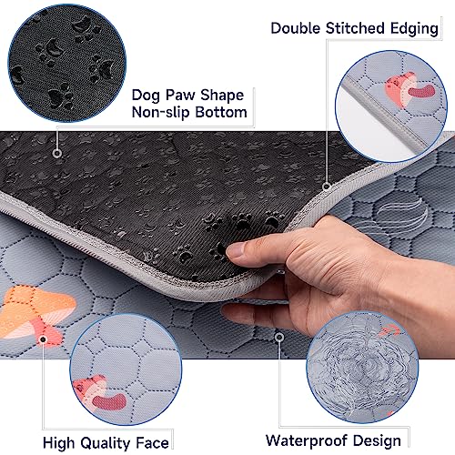 Image of Sunheir Washable Pee Pads for Dogs, Reusable Dog Pads Extra Large Non-Slip Dog Pee Pads, Waterproof & Absorbent Pet Training Pads for Puppy Playpen, Whelping Box, Potty Training, Light Grey, 72 inchx 72 inch