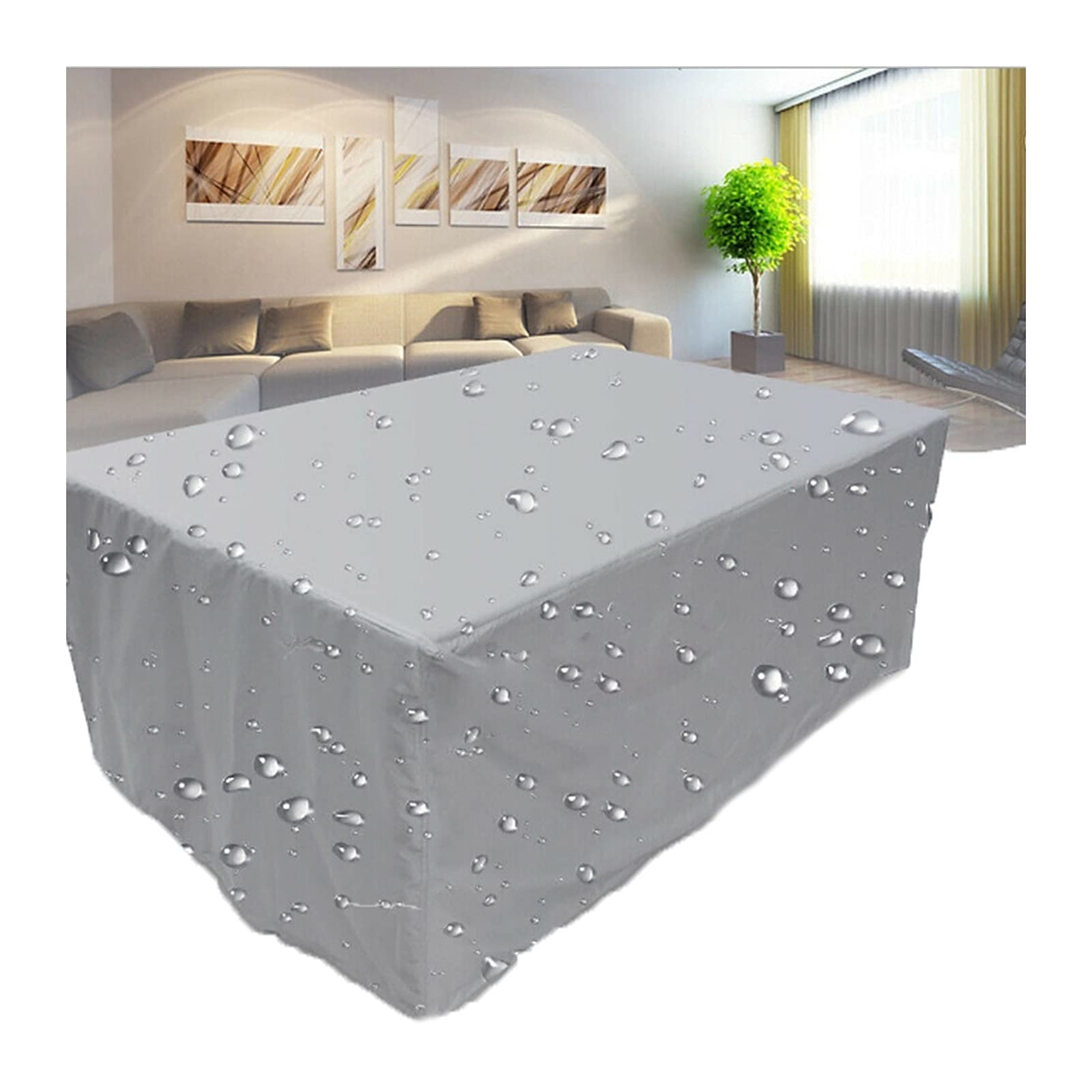 Outdoor Garden Furniture Cover Waterproof Tarpaulin Balcony Tables and Chairs Beach Cover Antifreeze Cold Protection Rattan Cover Customizable ZWYSL (Color : Gray, Size : 1.52x1.04x0.71m)