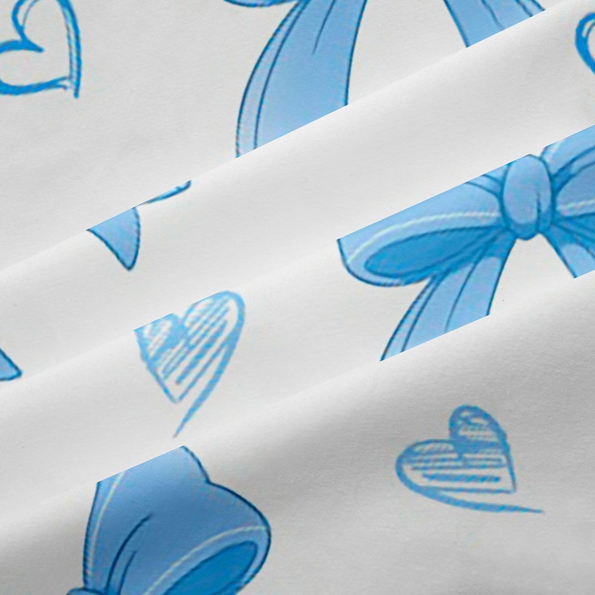Homewish Księżniczka dziewczęca kokarda, estetyczne zasłony okienne, 168 x 229 cm, 2 zestawy paneli – marzycielska urocza wstążka kokarda zasłony zaciemniające niebieskie kokietki zasłony okienne