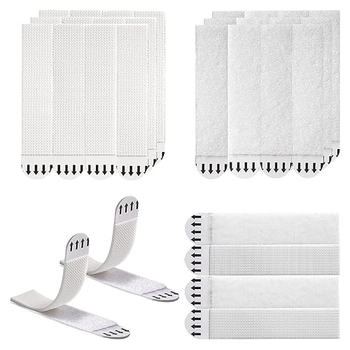 24 pares (48 tiras) tiras para colgar cuadros, resistentes, sin daños, para colgar cuadros, tiras adhesivas extraíbles para colgar marcos y