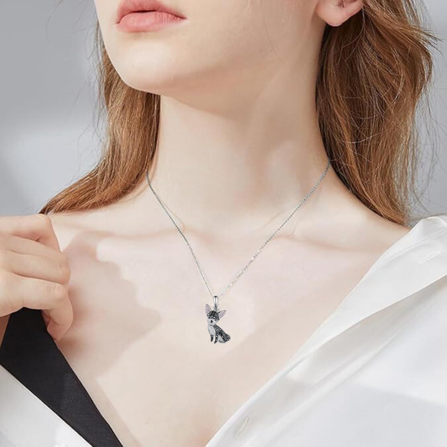 Crystal Black Chihuahua Dog Pendant Necklace for Women Cute Animal Dog Necklace Pets Lover Jewelry - Image 3