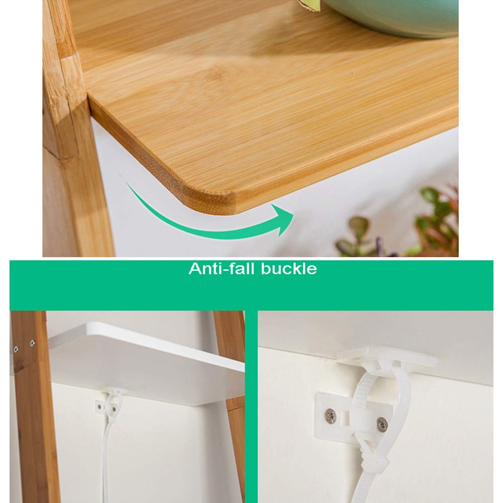 Amazon｜WTTO 3 段 オープンシェルフ ラック、本棚竹収納棚