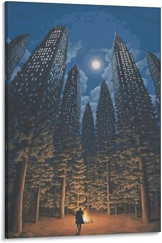 SIONS Rob Gonsalves - Póster de arte surrealista en lienzo, pinturas de pared para sala de estar, decoración del hogar, estilo marco, 24 x 36